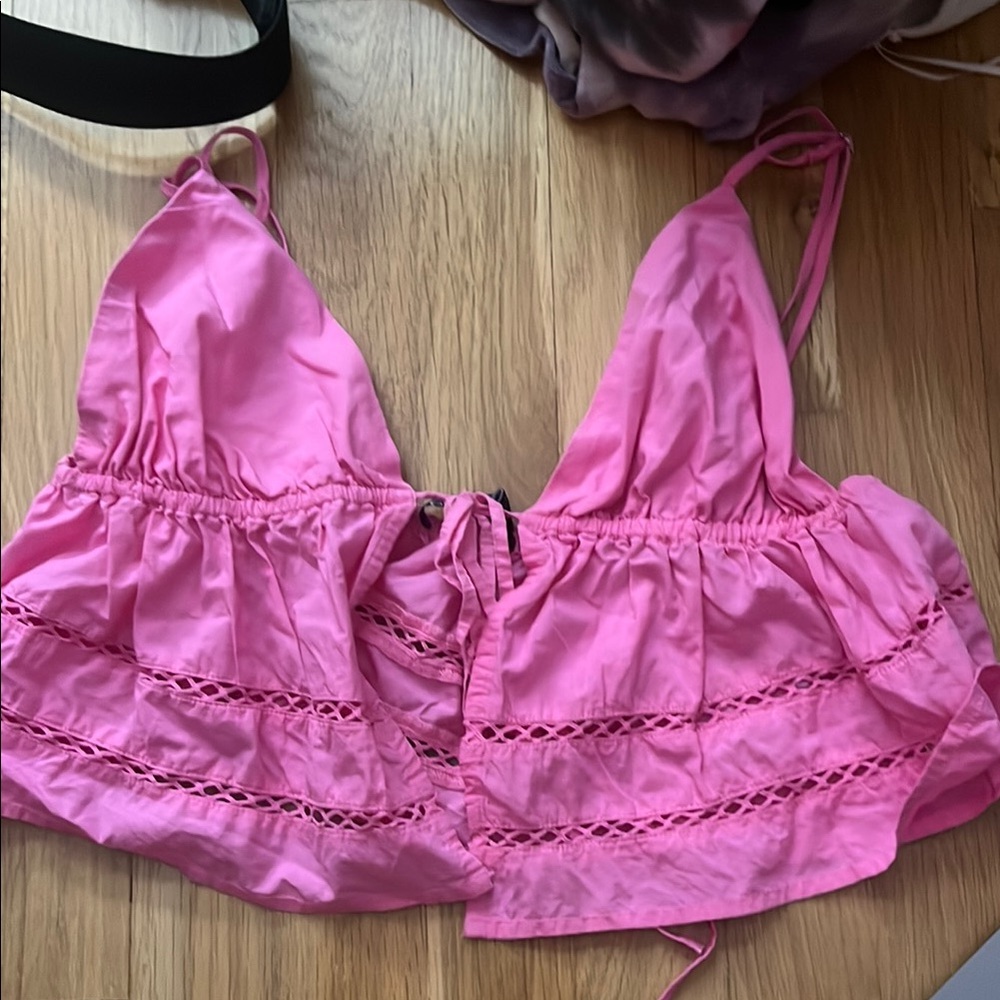 Zara Vibrant Pink Gathered Top